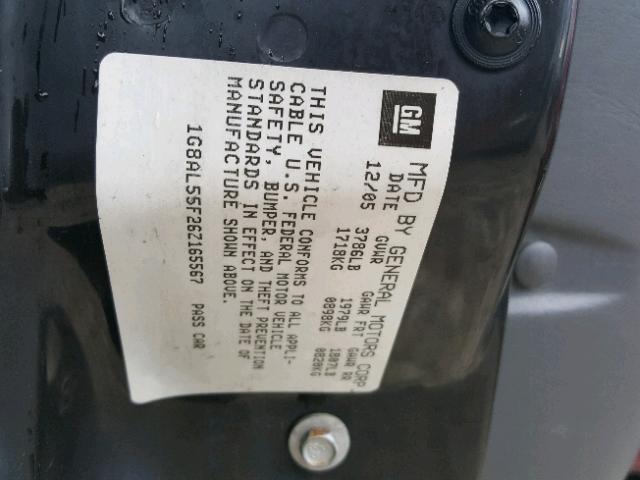 1G8AL55F26Z165567 - 2006 SATURN ION LEVEL MAROON photo 10