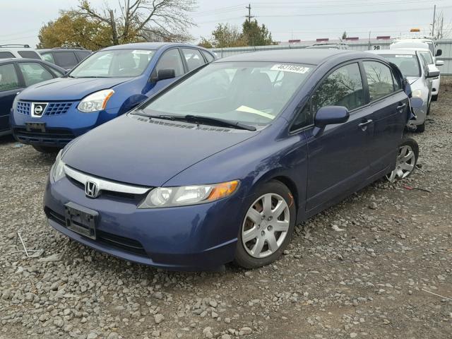 1HGFA16506L135150 - 2006 HONDA CIVIC LX BLUE photo 2