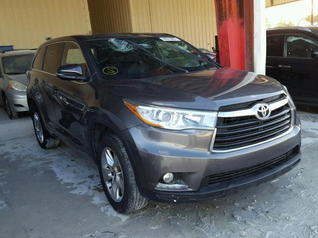 5TDYKRFH2GS146325 - 2016 TOYOTA HIGHLANDER CHARCOAL photo 1