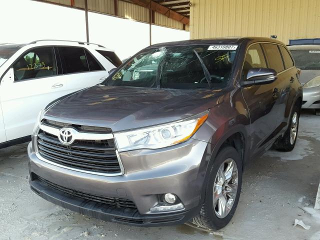 5TDYKRFH2GS146325 - 2016 TOYOTA HIGHLANDER CHARCOAL photo 2