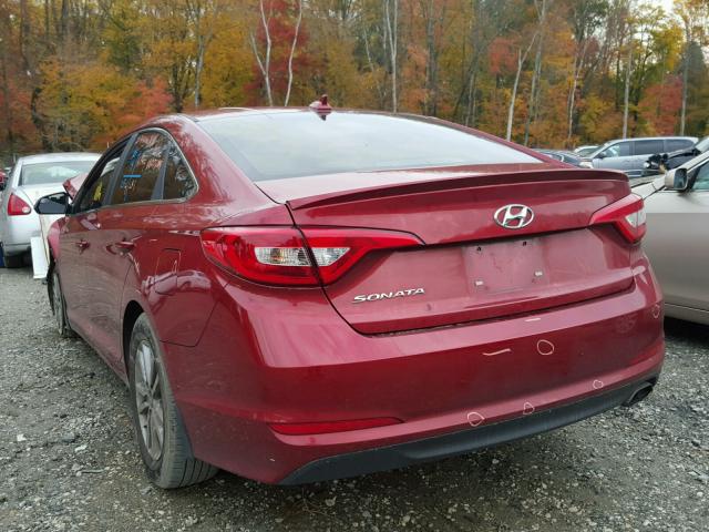 5NPE24AF1FH153167 - 2015 HYUNDAI SONATA SE RED photo 3