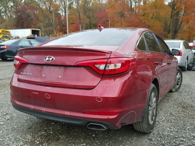 5NPE24AF1FH153167 - 2015 HYUNDAI SONATA SE RED photo 4