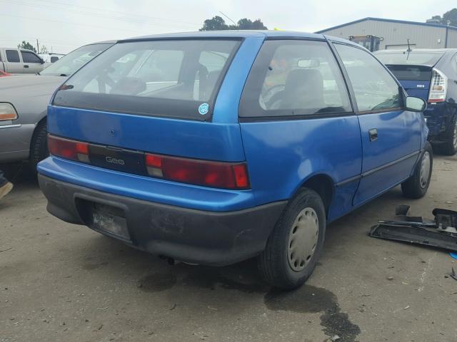 2C1MR246XR6718321 - 1994 CHEVROLET METRO BLUE photo 4