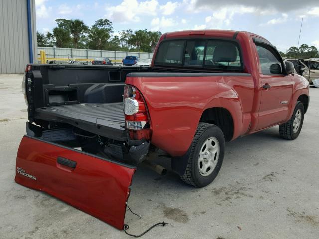 5TENX4CNXAZ744996 - 2010 TOYOTA TACOMA RED photo 4