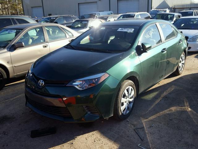 2T1BURHE4GC675609 - 2016 TOYOTA COROLLA L GREEN photo 2