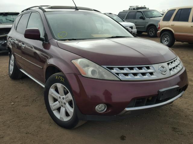 JN8AZ08W06W541661 - 2006 NISSAN MURANO SL MAROON photo 1