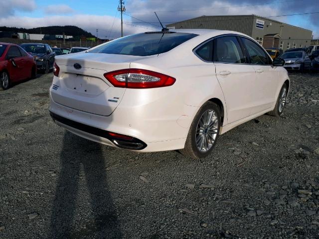 3FA6P0H90DR333478 - 2013 FORD FUSION SE WHITE photo 4