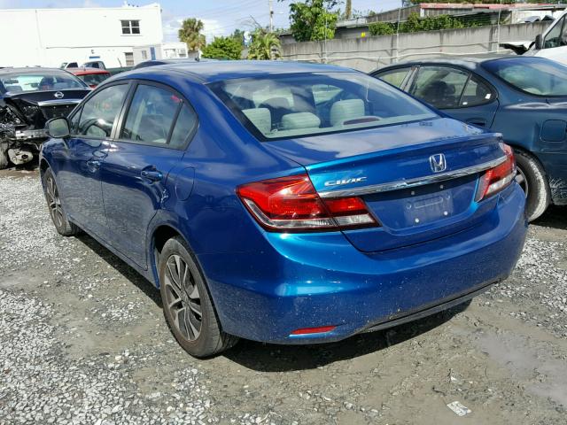 19XFB2F8XDE210714 - 2013 HONDA CIVIC EX BLUE photo 3