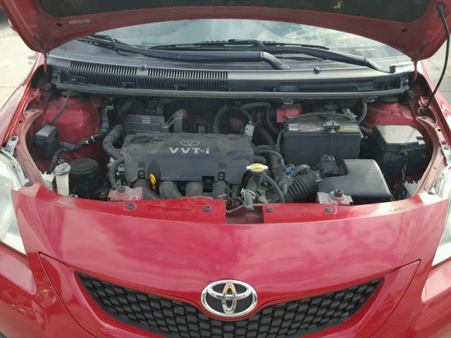 JTDBT4K32A1365774 - 2010 TOYOTA YARIS RED photo 7