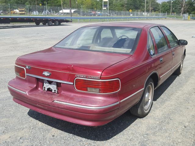 1G1BL52W4TR186715 - 1996 CHEVROLET CAPRICE CL 红色 照片 4