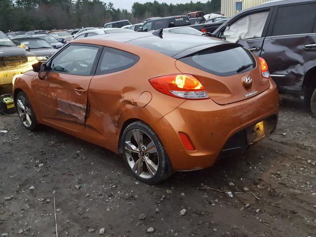 KMHTC6AD8CU068547 - 2012 HYUNDAI VELOSTER B ORANGE photo 3