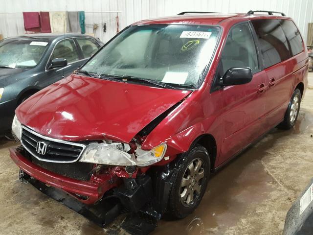 5FNRL186X3B091006 - 2003 HONDA ODYSSEY EX RED photo 2