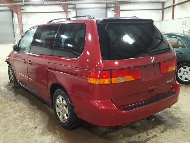 5FNRL186X3B091006 - 2003 HONDA ODYSSEY EX RED photo 3