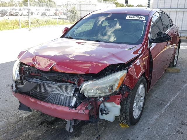 2G4GS5ER3D9163844 - 2013 BUICK REGAL PREM RED photo 2