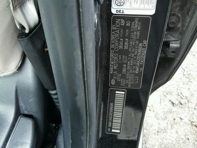 KNAFU4A20D5686696 - 2013 KIA FORTE EX BLACK photo 10