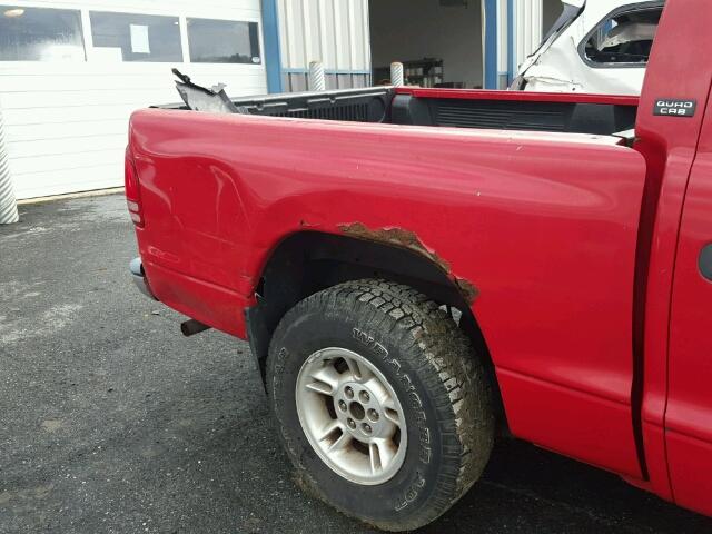 1B7GL2AN3YS607540 - 2000 DODGE DAKOTA RED photo 9