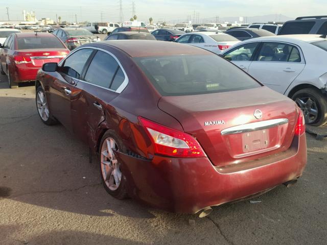 1N4AA51E99C834701 - 2009 NISSAN MAXIMA S RED photo 3