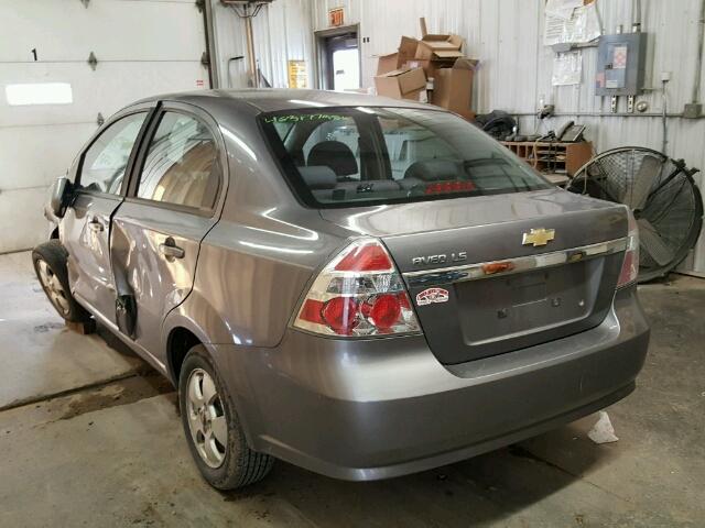KL1TD56667B128937 - 2007 CHEVROLET AVEO BASE Сұр фото 3