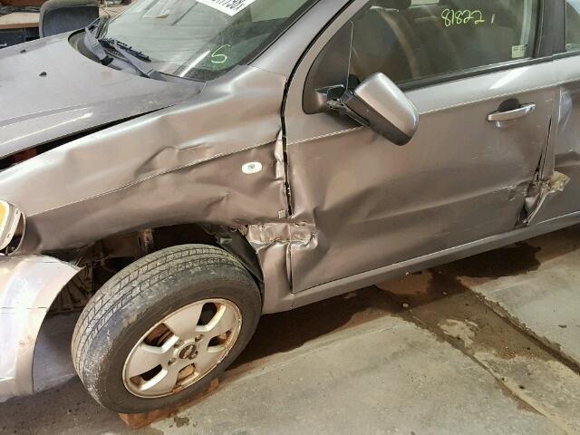 KL1TD56667B128937 - 2007 CHEVROLET AVEO BASE Сұр фото 9