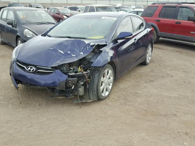 5NPDH4AE9DH277699 - 2013 HYUNDAI ELANTRA GL BLUE photo 2