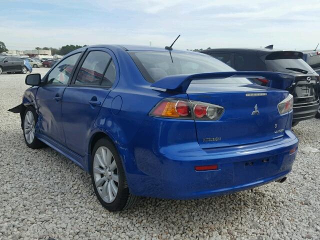 JA32U8FW4AU008103 - 2010 MITSUBISHI LANCER GTS BLUE photo 3