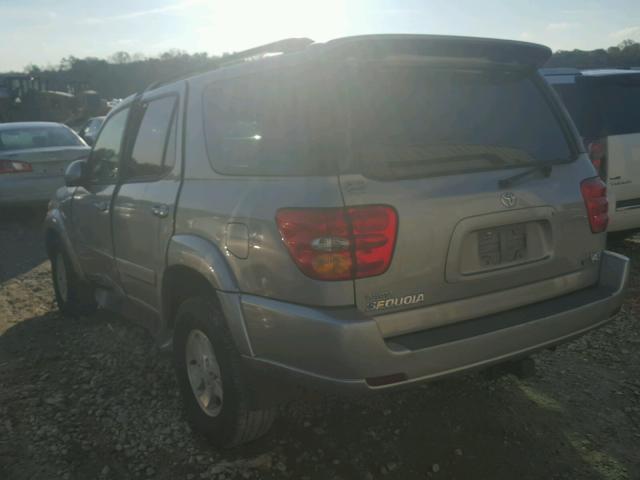 5TDZT34A23S189660 - 2003 TOYOTA SEQUOIA SR SILVER photo 3