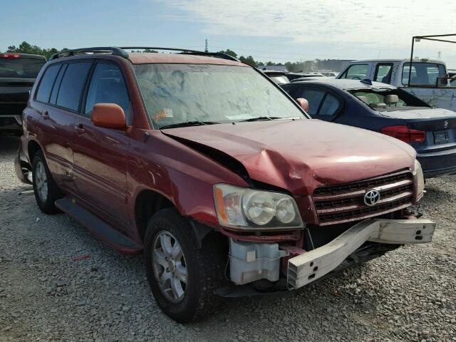 JTEGF21A930089101 - 2003 TOYOTA HIGHLANDER RED photo 1