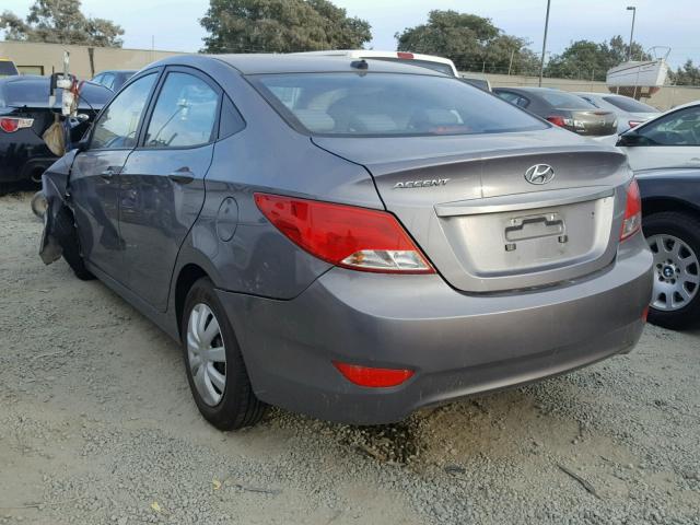 KMHCT4AE1FU884288 - 2015 HYUNDAI ACCENT GLS GRAY photo 3