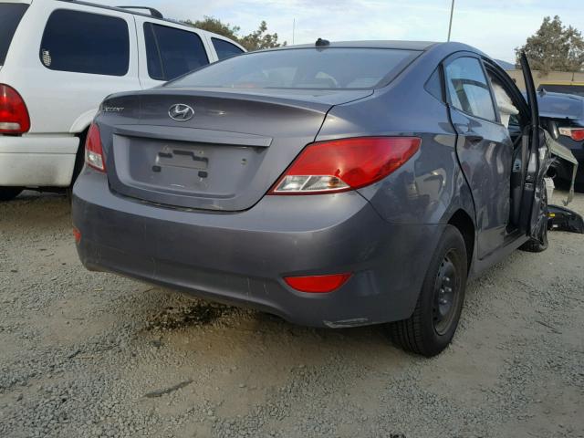 KMHCT4AE1FU884288 - 2015 HYUNDAI ACCENT GLS GRAY photo 4