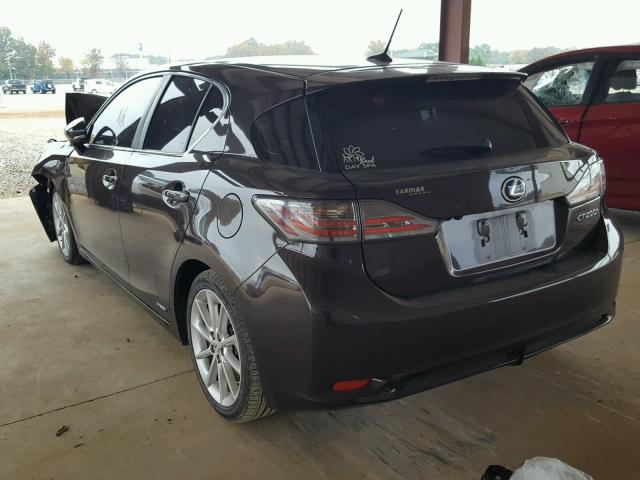 JTHKD5BH8C2101582 - 2012 LEXUS CT 200 BROWN photo 3