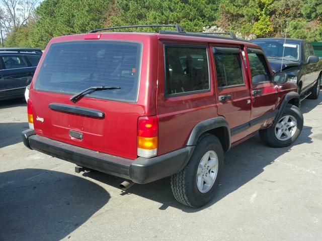 1J4FJ68S4WL161047 - 1998 JEEP CHEROKEE S RED photo 4