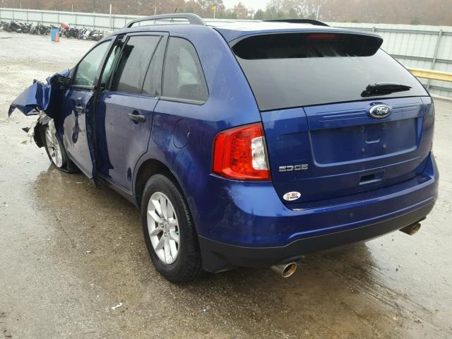 2FMDK3GC7DBC84563 - 2013 FORD EDGE SE BLUE photo 3