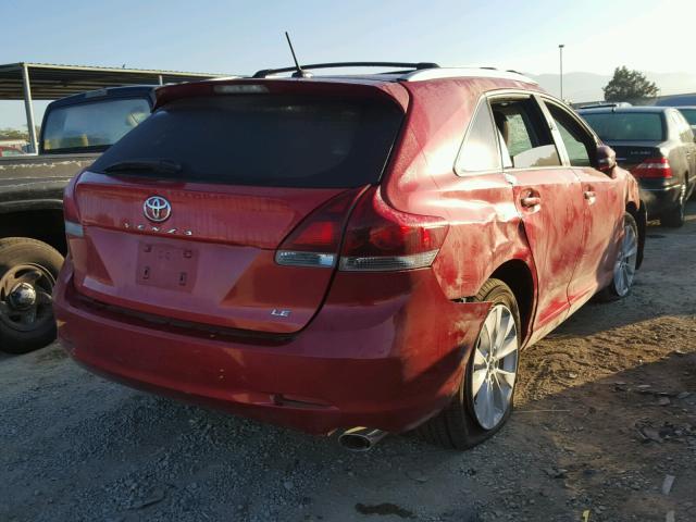 4T3ZA3BB2DU077927 - 2013 TOYOTA VENZA LE RED photo 4