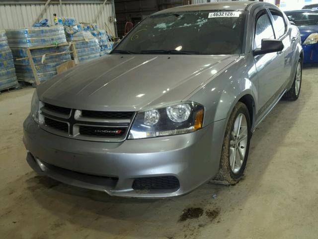 1C3CDZABXEN220329 - 2014 DODGE AVENGER SE SILVER photo 2