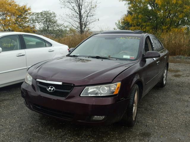 5NPEU46F66H019984 - 2006 HYUNDAI SONATA BURGUNDY photo 2