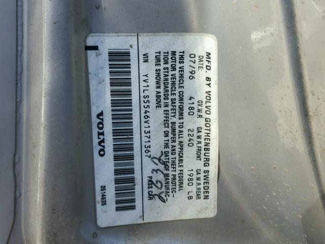 YV1LS5546V1371367 - 1997 VOLVO 850 SILVER photo 10