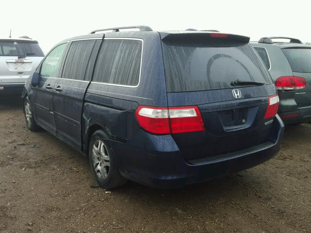 5FNRL38715B133036 - 2005 HONDA ODYSSEY EX BLUE photo 3