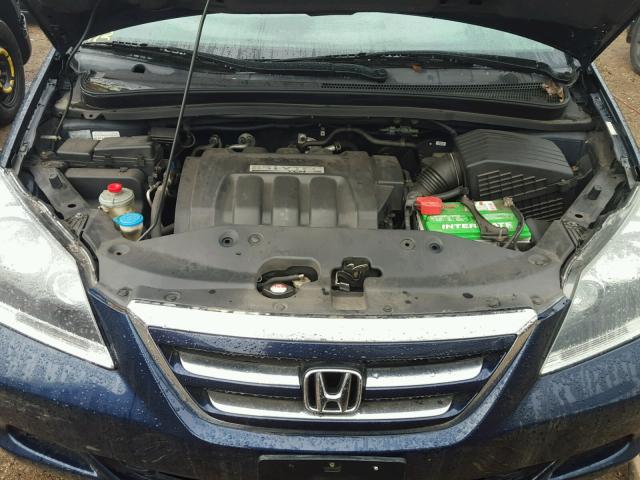 5FNRL38715B133036 - 2005 HONDA ODYSSEY EX BLUE photo 7