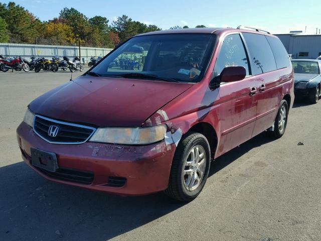 2HKRL18682H012965 - 2002 HONDA ODYSSEY EX MAROON photo 2