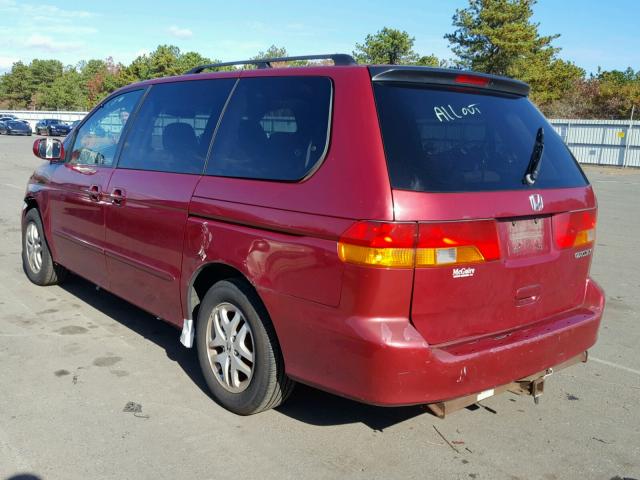 2HKRL18682H012965 - 2002 HONDA ODYSSEY EX MAROON photo 3