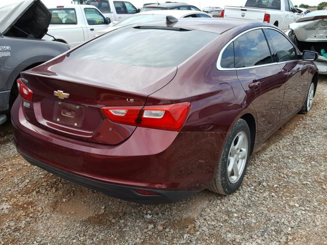 1G1ZB5ST3GF172707 - 2016 CHEVROLET MALIBU LS 栗色 照片 4