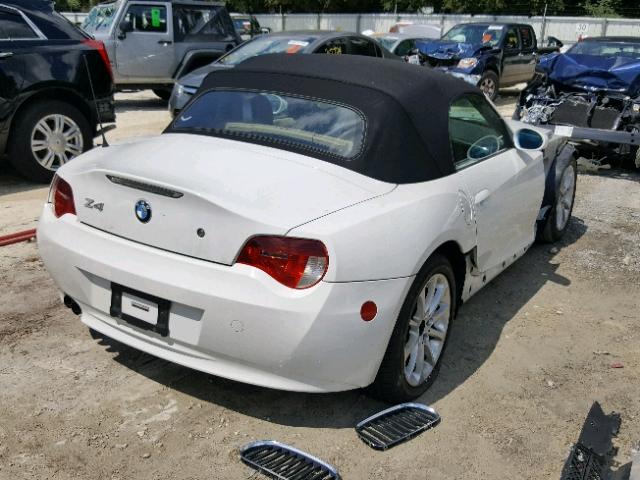 4USBU33557LW71429 - 2007 BMW Z4 3.0 WHITE photo 4