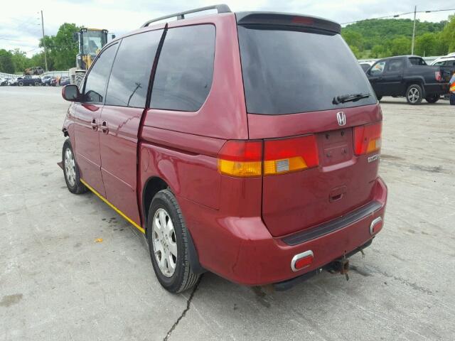 2HKRL18652H524280 - 2002 HONDA ODYSSEY MAROON photo 3