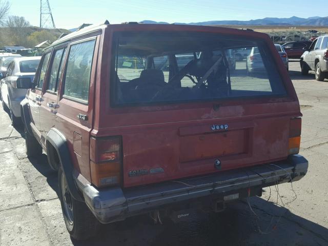 1J4FJ58S4ML589384 - 1992 JEEP CHEROKEE L RED photo 3