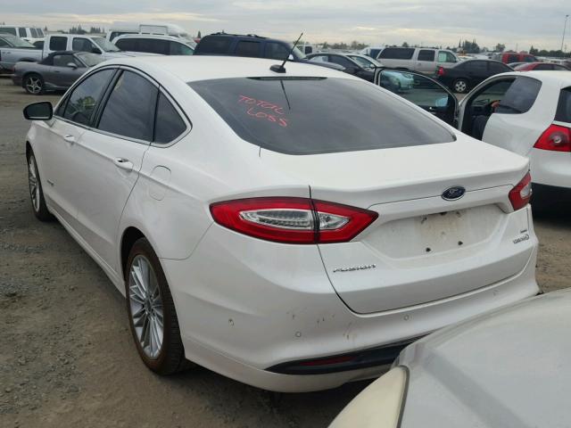 3FA6P0LU4DR371629 - 2013 FORD FUSION SE WHITE photo 3