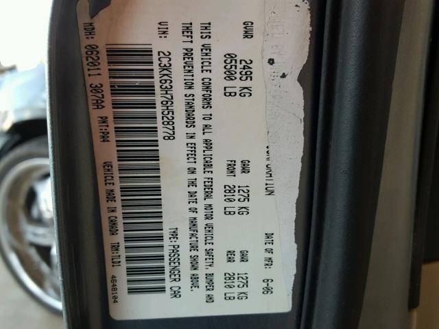 2C3KK63H76H528778 - 2006 CHRYSLER 300C BLUE photo 10