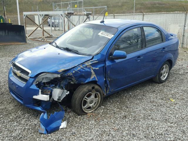 KL1TD56E69B630955 - 2009 CHEVROLET AVEO LS BLUE photo 2