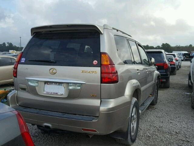 JTJBT20X540025990 - 2004 LEXUS GX 470 GOLD photo 4