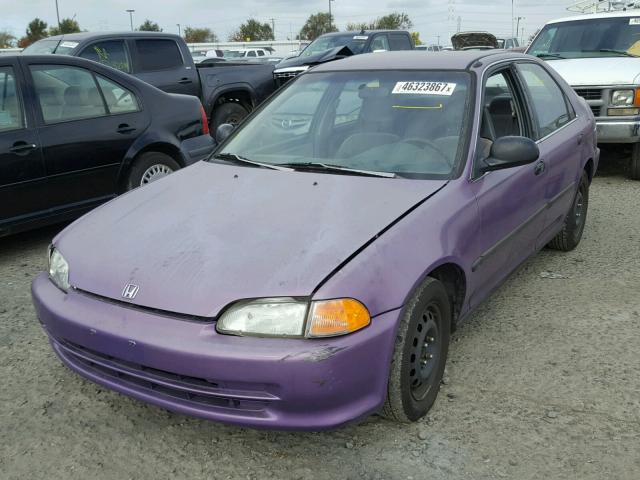 1HGEG8655SL012781 - 1995 HONDA CIVIC LX PURPLE photo 2