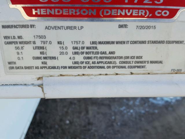 17503 - 2016 ADVE CAMPER 白色 照片 10
